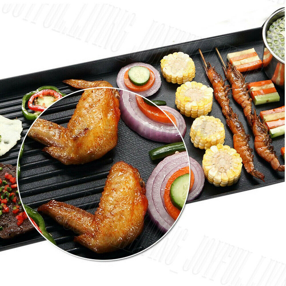 2400W Electric 2-in-1 Hot Pot & BBQ Grill - Smokeless, Non-Stick, With Tempered Glass Lid