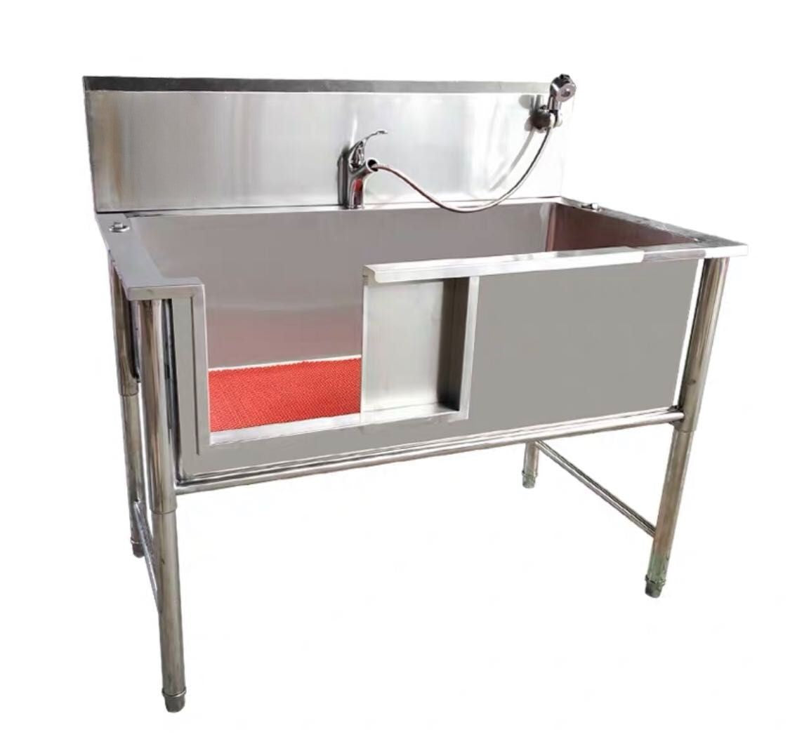 Dog Bath & Grooming Tub Stainless Steel 1200x700x900 mm Front Open